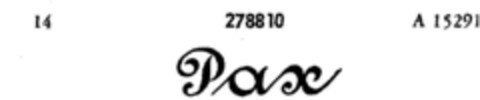 Pax Logo (DPMA, 01.08.1921)