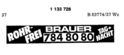 BRAUER ROHR-FREI TAG + NACHT 784 80 80 Logo (DPMA, 01.02.1988)