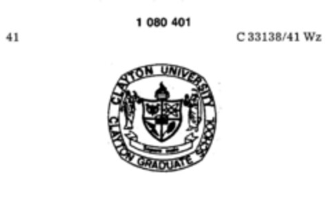 CLAYTON UNIVERSITY Logo (DPMA, 21.05.1984)