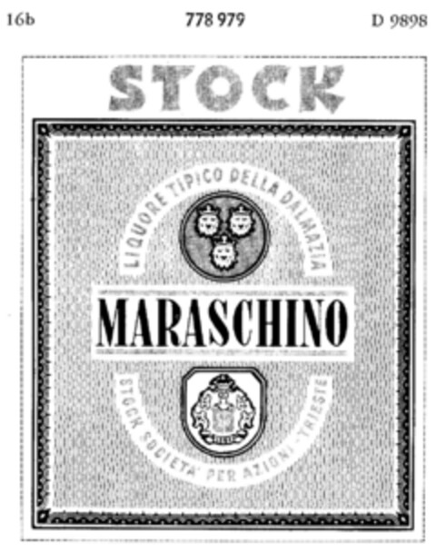 STOCK MARASCHINO Logo (DPMA, 23.10.1958)