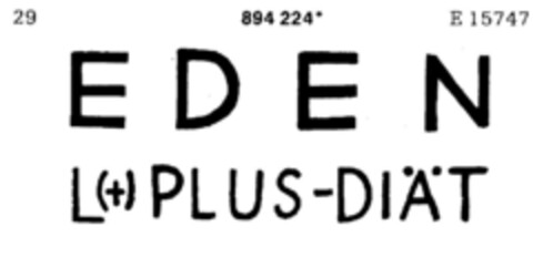 EDEN L (+) PLUS-DIÄT Logo (DPMA, 14.12.1971)