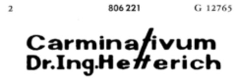 Carminativum Dr.Ing.Hetterich Logo (DPMA, 14.09.1963)