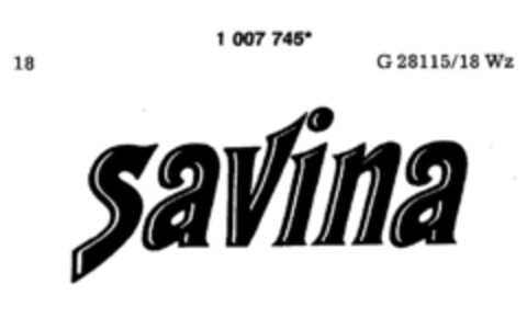 savina Logo (DPMA, 11.07.1980)