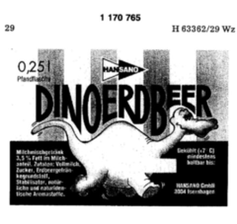 DINOERDBEER Logo (DPMA, 07.04.1990)