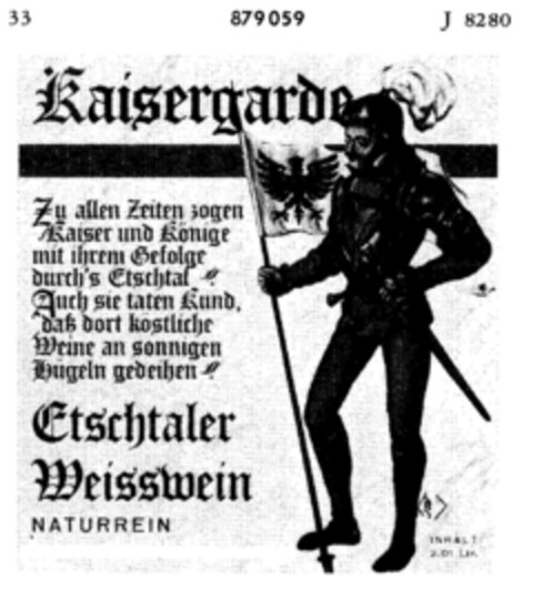 Kaisergarde Etschtaler Weisswein Logo (DPMA, 03/04/1969)