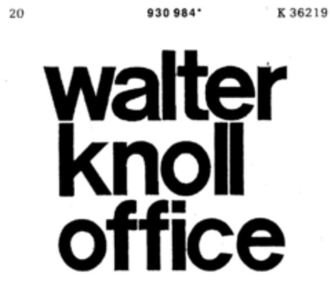 walter knoll office Logo (DPMA, 11.02.1975)