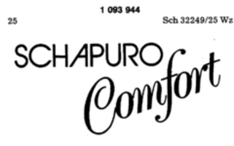 SCHAPURO Comfort Logo (DPMA, 31.10.1985)