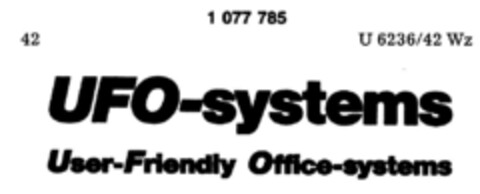 UFO-systems Logo (DPMA, 08.02.1984)