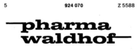 pharma waldhof Logo (DPMA, 27.05.1970)