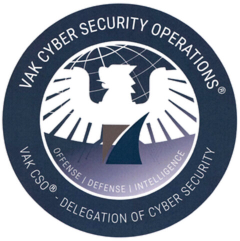 VAK CYBER SECURITY OPERATIONS VAK CSO - DELEGATION OF CYBER SECURITY Logo (DPMA, 05.07.2022)