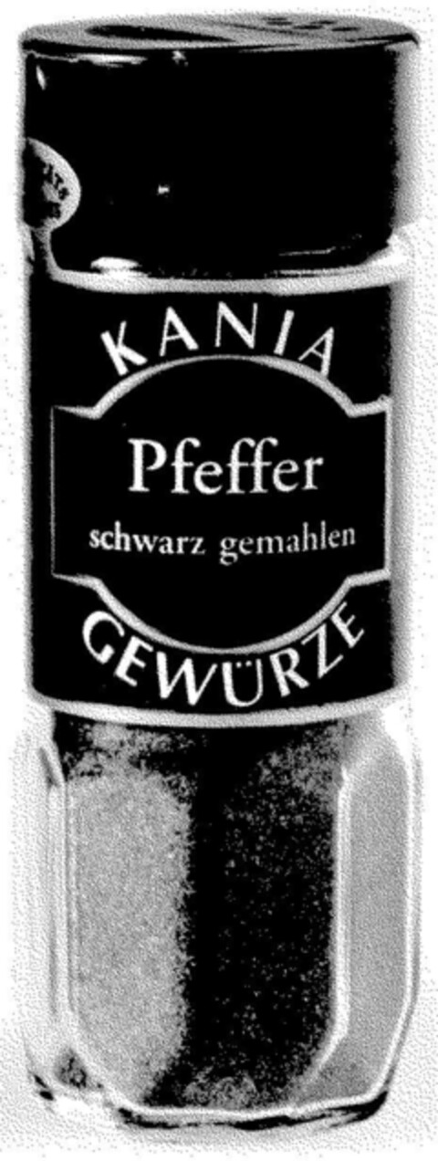 KANIA Pfeffer schwarz gemahlen GEWÜRZE Logo (DPMA, 16.03.1996)
