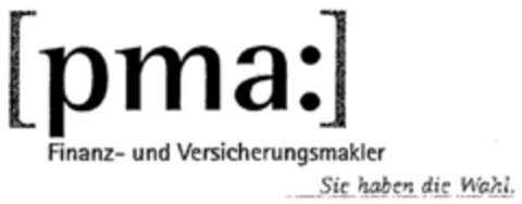 [pma:] Finanz- und Versicherungsmakler Sie haben die Wahl. Logo (DPMA, 17.11.1999)