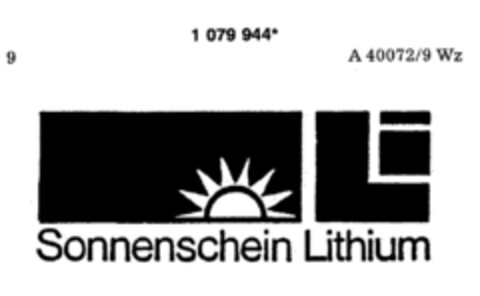Sonnenschein Lithium Logo (DPMA, 06/22/1985)