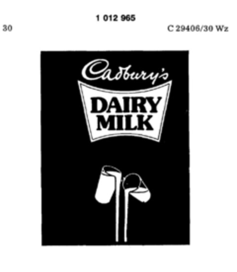 Cadbury`s DAIRY MILK Logo (DPMA, 04.06.1980)