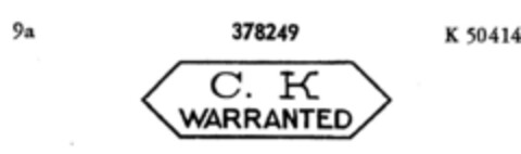 C. K WARRANTED Logo (DPMA, 19.07.1927)