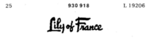 Lily of France Logo (DPMA, 29.03.1973)