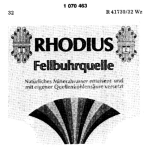 RHODIUS Fellbuhrquelle Logo (DPMA, 02/17/1984)