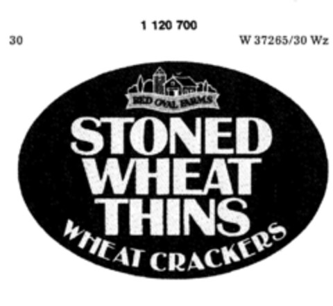 STONED WHEAT THINS WHEAT CRACKERS Logo (DPMA, 18.07.1987)