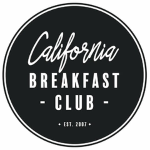 California BREAKFAST CLUB EST. 2007 Logo (DPMA, 12.01.2018)