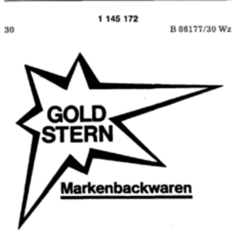 GOLD STERN Markenbackwaren Logo (DPMA, 13.12.1988)