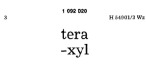 tera-xyl Logo (DPMA, 31.08.1985)