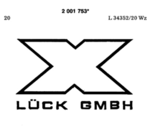 X LÜCK GMBH Logo (DPMA, 05.03.1991)