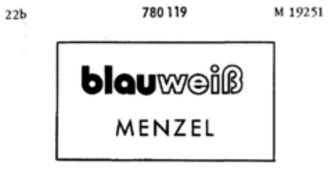 blauweiss MENZEL Logo (DPMA, 03/29/1962)