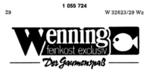 wenning feinkost exclusiv Der Gaumenspaß Logo (DPMA, 03.09.1982)