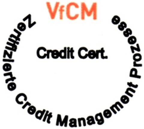 VfCM Zertifizierte Credit Management Prozesse Logo (DPMA, 01/07/2005)