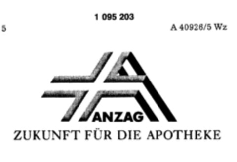 ANZAG ZUKUNFT FÜR DIE APOTHEKE Logo (DPMA, 28.01.1986)