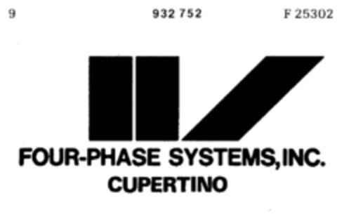 FOUR-PHASE SYSTEMS, INC. CUPERTINO Logo (DPMA, 12.06.1974)