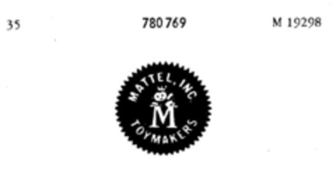 MATTEL, INC. TOYMAKERS Logo (DPMA, 04.04.1962)