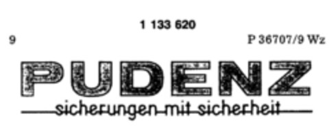 PUDENZ sicherungen mit sicherheit Logo (DPMA, 22.06.1988)