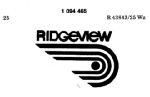 RIDGEVIEW Logo (DPMA, 15.10.1985)