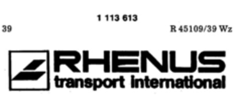 RHENUS transport international Logo (DPMA, 16.02.1987)