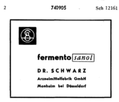 fermento sanol Logo (DPMA, 05.10.1959)