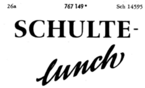 SCHULTE-lunch Logo (DPMA, 30.04.1962)