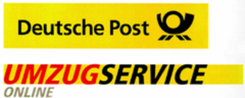 Deutsche Post UMZUGSERVICE ONLINE Logo (DPMA, 22.09.2001)