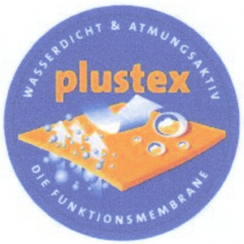 plustex WASSERDICHT & ATMUNGSAKTIV DIE FUNKTIONSMEMBRANE Logo (DPMA, 05.10.2009)