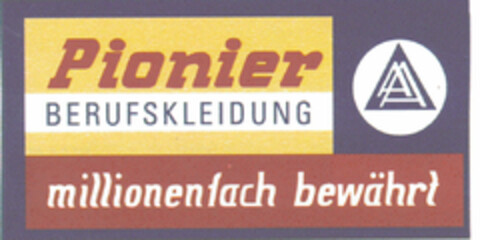 Pionier BERUFSKLEIDUNG millionenfach bewährt Logo (DPMA, 26.07.1995)