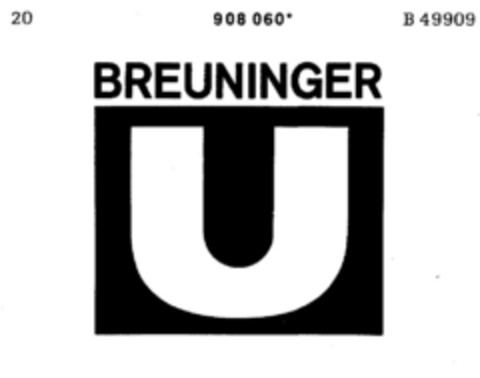 BREUNINGER U Logo (DPMA, 22.12.1972)