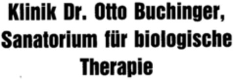 Klinik Dr. Otto Buchinger Sanatorium für biologische Therapie Logo (DPMA, 12/13/1979)