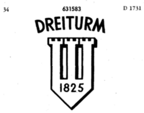 DREITURM 1825 Logo (DPMA, 11.04.1951)