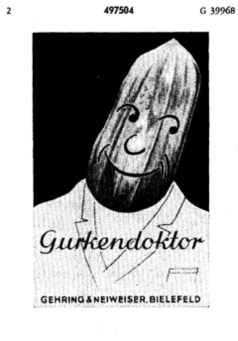 Gurkendoktor Gehring & NEIWEISER, BIELEFELD Logo (DPMA, 29.07.1937)