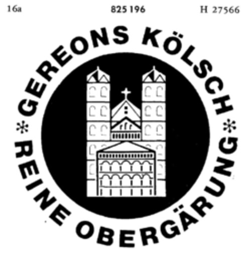 GEREONS KÖLSCH REINE OBERGÄRUNG Logo (DPMA, 17.12.1965)