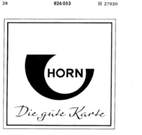 HORN Die gute Karte Logo (DPMA, 17.03.1966)