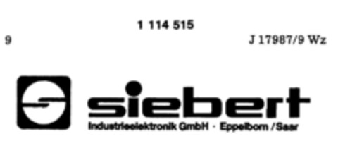 S siebert Industrieelektronik GmbH Eppelborn / Saar Logo (DPMA, 15.12.1982)