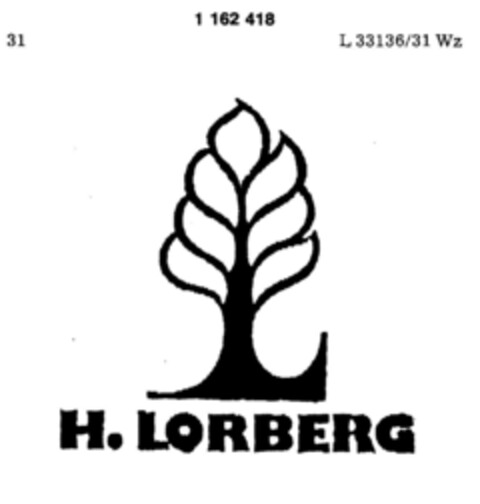 H.LORBERG Logo (DPMA, 01/19/1990)