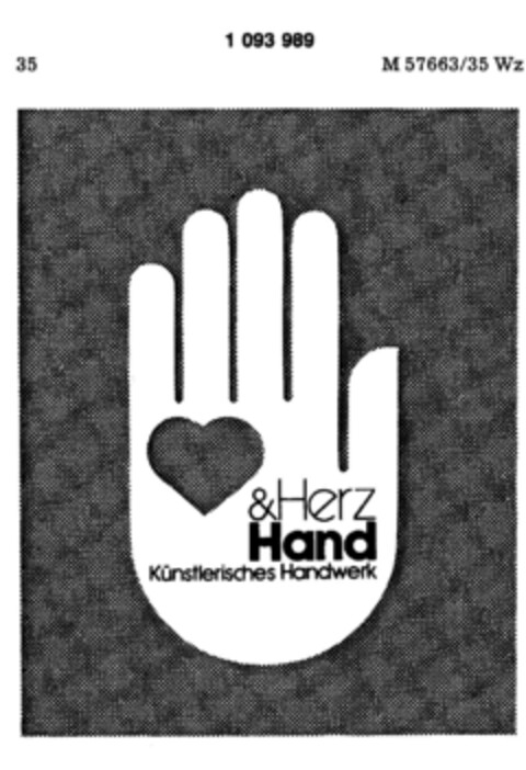 Herz & Hand Künstlerisches Handwerk Logo (DPMA, 23.11.1985)