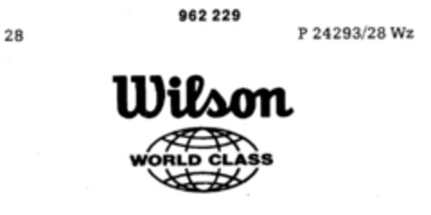 Wilson WORLD CLASS Logo (DPMA, 11.12.1976)